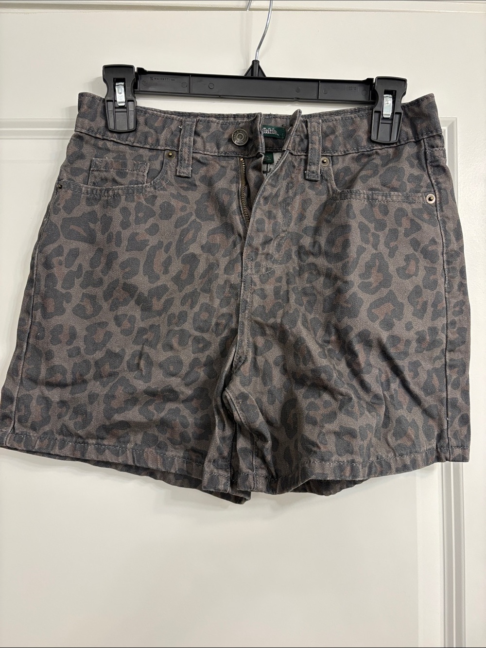 wild fable Leopard Print Jean Shorts - Gray and Black